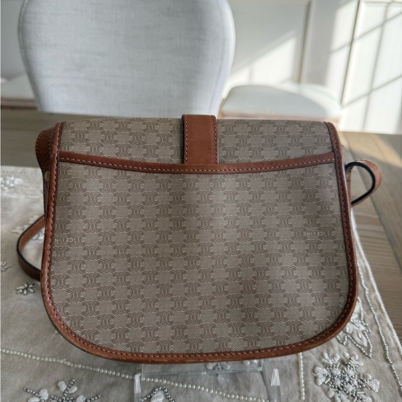 Celine Brown and Tan Crossbody Bag with Leather Accents - Picture 2 of 6